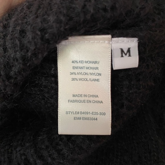 NWT BELLA DAHL Brea A-line Black Turtleneck Kid Mohair & Wool Blend Sweater Sz M - Picture 6 of 7